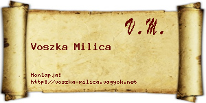 Voszka Milica névjegykártya
